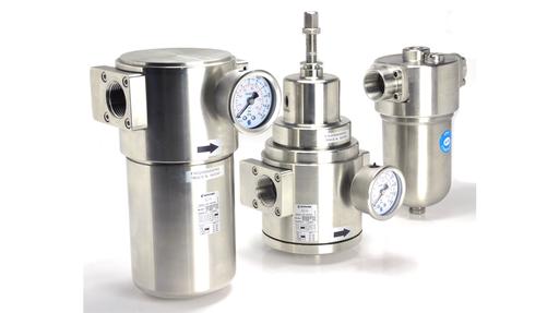 Air preparation FRL set in stainless steel for temperatures down to 55degC