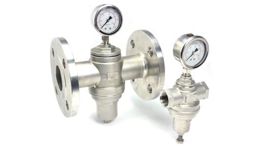 RET REF series pressure reducing valves 316 stainless steel sizes 1/2" to 6" flanged