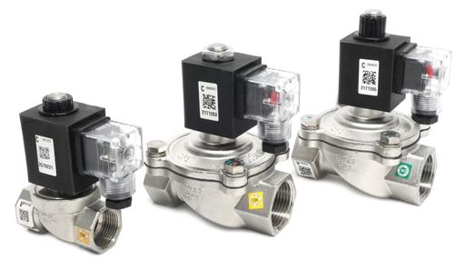 MCN series solenoid valves, 304 stainless steel up to 2"